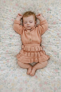 Cardigan and skirt set - dusty peach