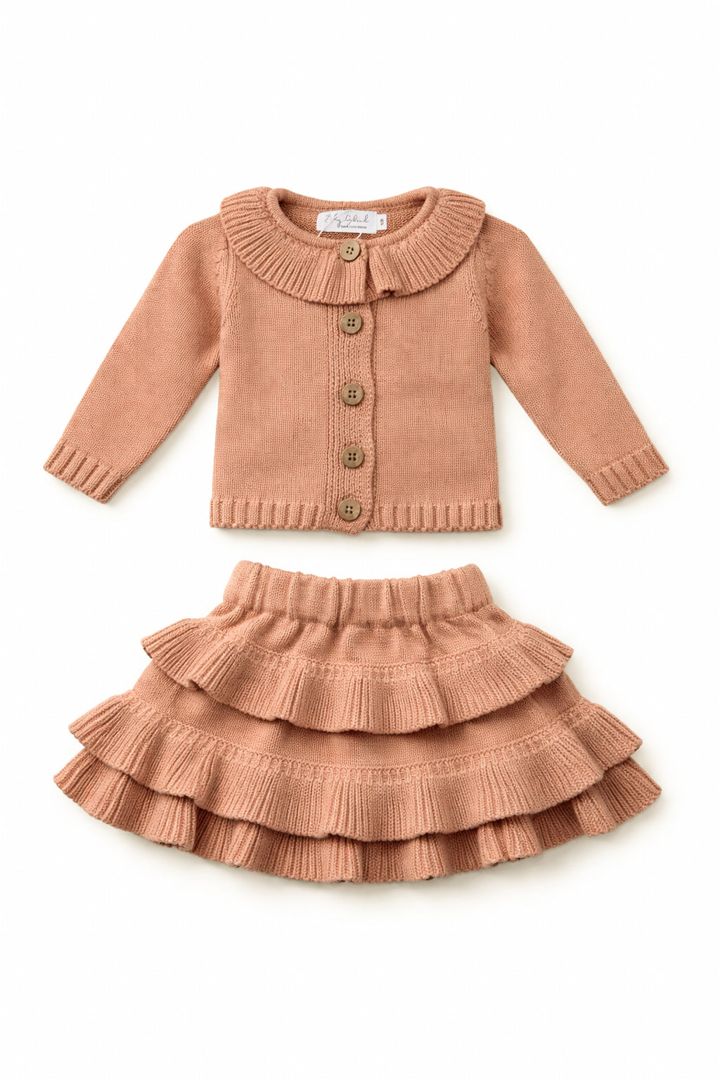 Cardigan and skirt set - dusty peach