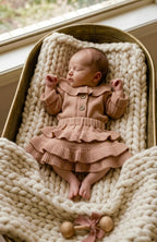 Cardigan and skirt set - dusty peach
