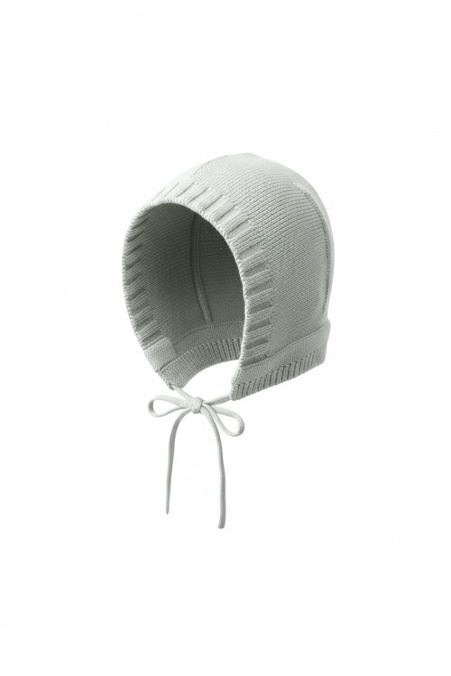 Baby bonnet with string tie - honeydew