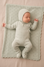 Baby Gabriel – Sage Knit Set, Side Pose