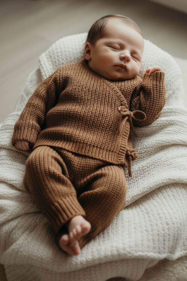 Double side tie set - milk chocolate