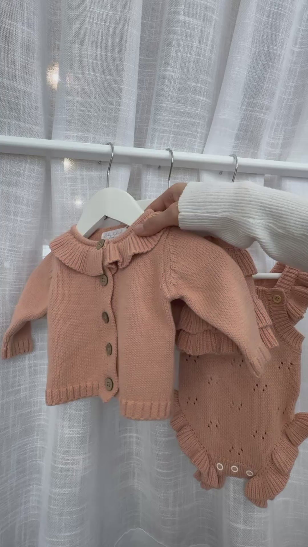 Cardigan and skirt set - dusty peach