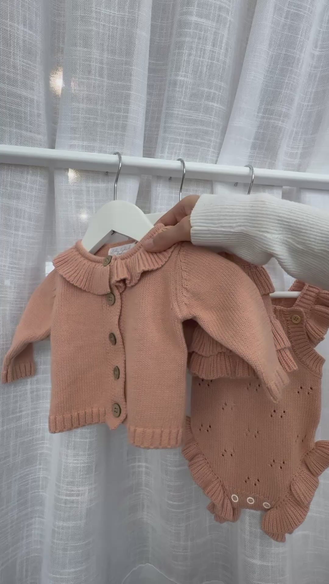 Cardigan and skirt set - dusty peach
